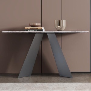 18-02-04 Silver White Marble Console Table