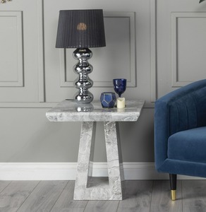 14-02-03 Grey Marble Side Table