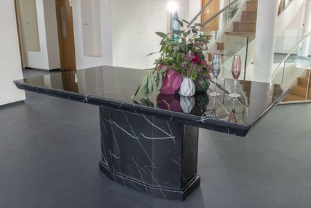 14-04-01-160 Black Marble Dining Table - 160