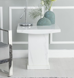 14-05-03 Square White Marble Lamp Table