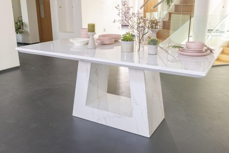 14-01-01-180 White Marble Dining Table - 180