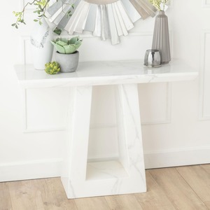 14-01-04 White Marble Console Table