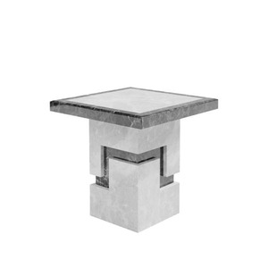 14-15-03 Grey Marble Side Table