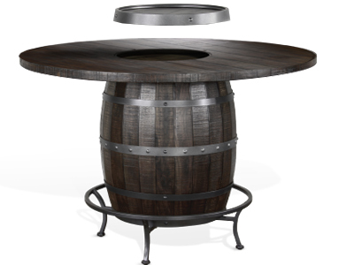 1038TL2 Round Pub Table W/ Wine Barrel Base