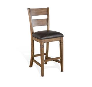 1429BU-30 30"H Ladderback Barstool, Cushion Seat