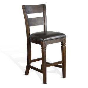 1429TL2-30 30"H Ladderback Barstool, Cushion Seat