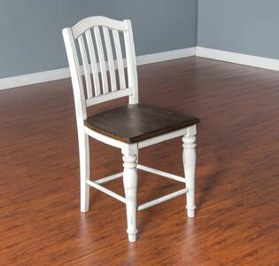 1431FC-24W 24"H Slatback Barstool, Wood Seat
