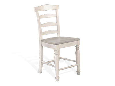 1432WV-24 24"H Ladderback Barstool, Wood Seat