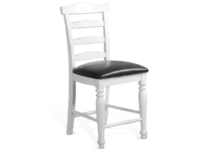 1432EC-24C 24"H Ladderback Barstool, Cushion Seat