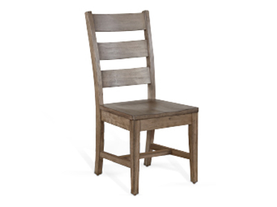 1508BU-S Ladderback Chair W/Stretchers, Wood Seat