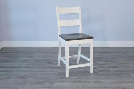 1508EC-24 24"H Ladderback Barstool, Wood Seat