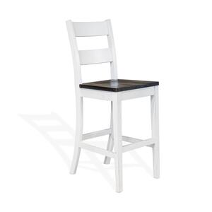 1508EC-30 30"H Ladderback Barstool, Wood Seat