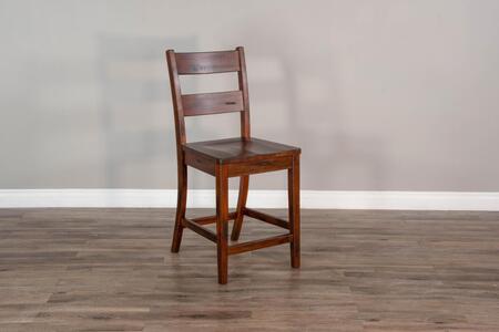 1508VM-24 24"H Ladderback Barstool, Wood Seat