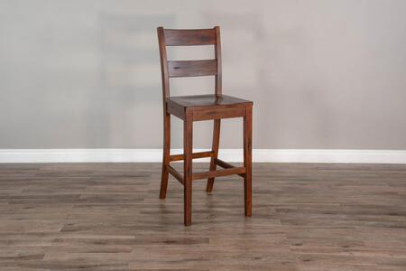 1508VM-30 30"H Ladderback Barstool, Wood Seat