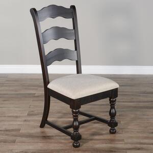 1613BW Ladderback Side Chair, Cushion Seat