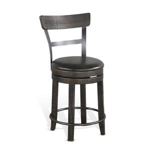 1624TL2-B24 24"H Barstool W/ Back & Swivel, Cushion Seat