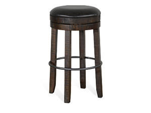 1624TL2-B30 30"H Barstool W/ Back & Swivel, Cushion Seat