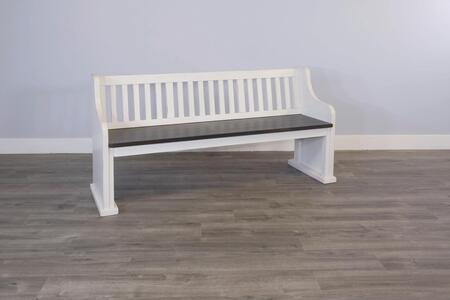 1629EC Cottage House Bench W/ Back, Wood Seat