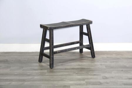 1671BS-24 Black Sand 24"H Bench, Wood Seat