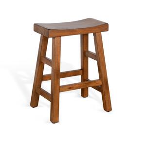1768RO2-24 24"H Saddle Seat Stool, Wood Seat