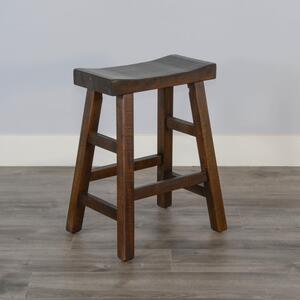 1768TL-24 24"H Saddle Seat Stool, Wood Seat