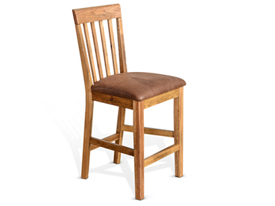 1854RO2-CT Sedona Slatback Barstool, Cushion Seat, 24H