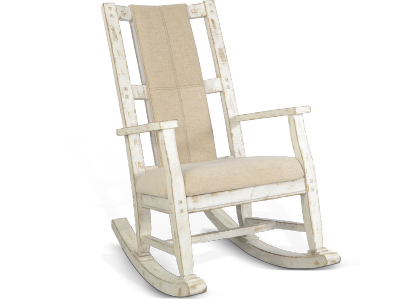 1935WS White Sand Rocker, Cushion Seat & Back