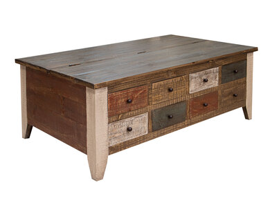 IFD965CKTL 8 Drawers & Lift Top Cocktail Table "Antique"