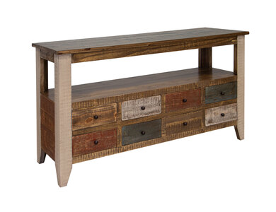 IFD965SOFA 8 Drawer Sofa Table "Antique"