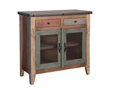 IFD967SERV 2 Drawer, 2 Mesh Doors Server "Antique"