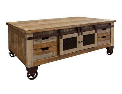IFD9661CKT 8 Drawer 4 Doors Cocktail Table "Antique"