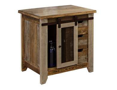IFD9661END 3 Drawer 1 Door End Table "Antique"