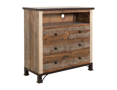 IFD966CHEST-TV 4 Drawer Media Chest "Antique"