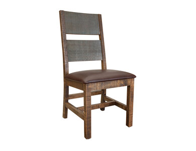 IFD9671CHR Faux Leather Seat Wooden Chair "Antique"