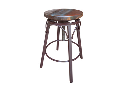 IFD968BS2430 Wooden Seat Adjustable 24-30" Swivel Iron Base Barstool "Antique"