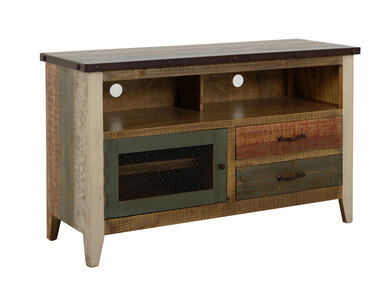 IFD966STAND 2 Drawer, 1 Door 52" TV Stand "Antique"
