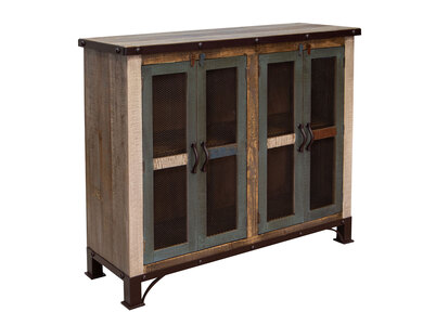 IFD969CONS-4MC 4 Iron Mesh Door 48" Console "Antique"
