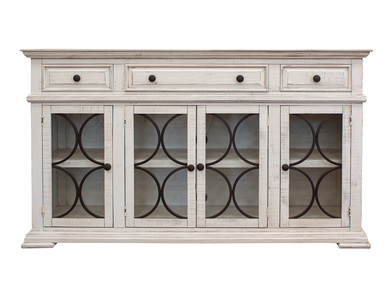 IFD4150CONS 4 Glass Doors 3 Drawers Console "Bonanza"