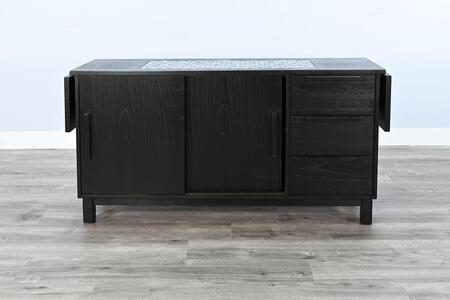 1997UM Buffet W/Tile Insert On Top Extension Flaps On End