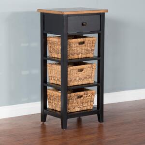 2012BN Black & Natural Storage Rack W/ Basket