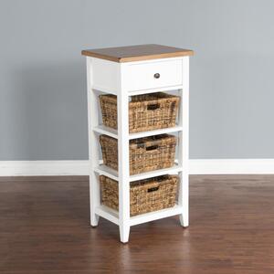 2012WN White & Natural Storage Rack W/ Basket