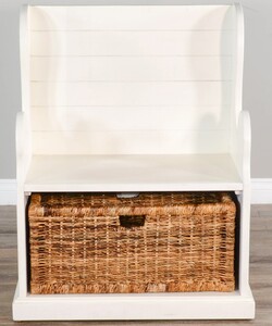2026RB Hall Seat W/ Natural Rattan Woven Basket