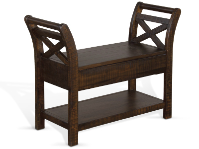 2075TL Accent Bench W/ Storage, Wood Seat