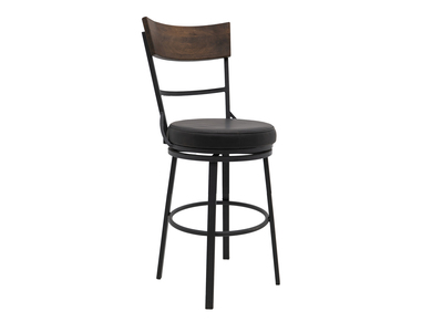 IUP805-BST24-216 Wooden Frame & Metal Base, 24" Upholstered Barstool "Century"