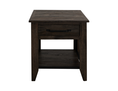 IFD1371END 1 Drawer, 1 Shelf, End Table "Dark Teak"