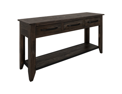 IFD1371SFT 3 Drawer, 1 Shelf Sofa Table "Dark Teak"