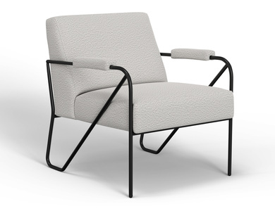 IUP132-ACH-101 Wooden Frame & Metal Base, Armchair "Lotus"