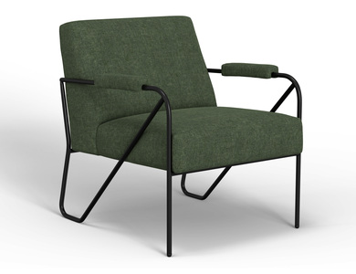 IUP132-ACH-111 Wooden Frame & Metal Base, Armchair "Lotus"