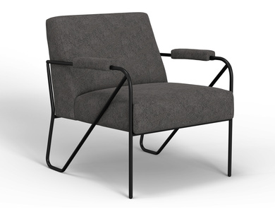 IUP132-ACH-121 Wooden Frame & Metal Base, Armchair "Lotus"