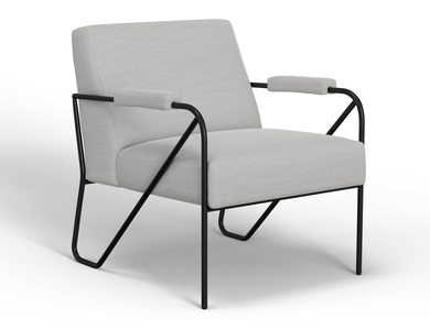 IUP132-ACH-131 Wooden Frame & Metal Base, Armchair "Lotus"